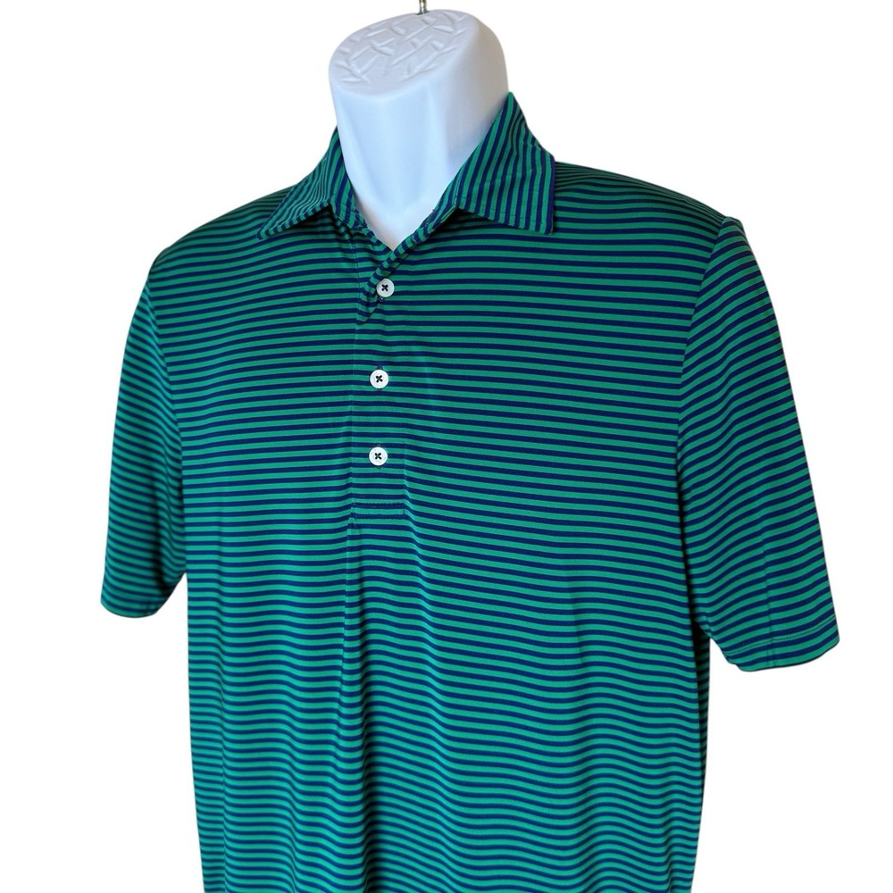 RLX‎ Ralph Lauren Polo Shirt Men's Size SM Striped Green Blue Golf Performance